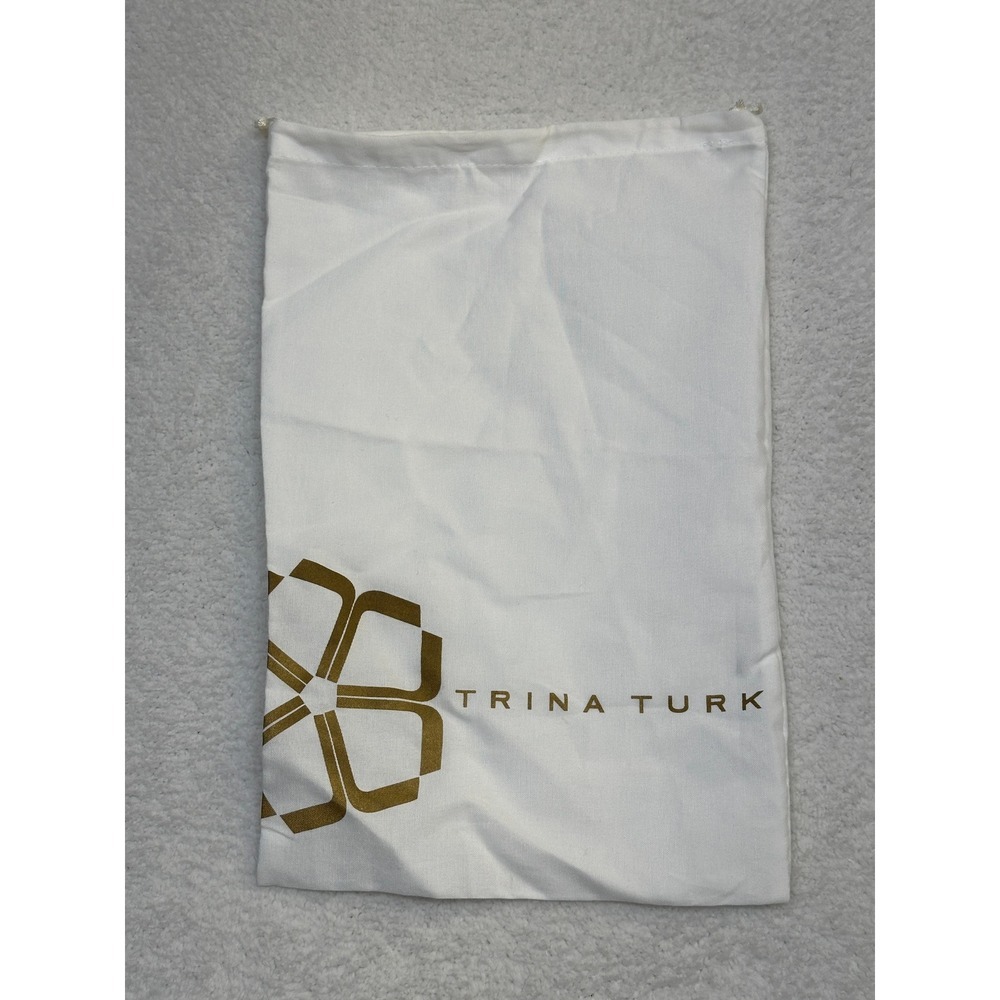 TRINA TURK White Drawstring Pouch Bag Dust Bag For Shoes Accessories-New no tags